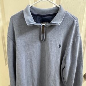 U.S. Polo Assn. Men's Blue Sweater XL 1/4 Zip